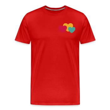 Herz Vintage - Männer Premium Bio T-Shirt - Rot - Vorne - Damien (186cm)