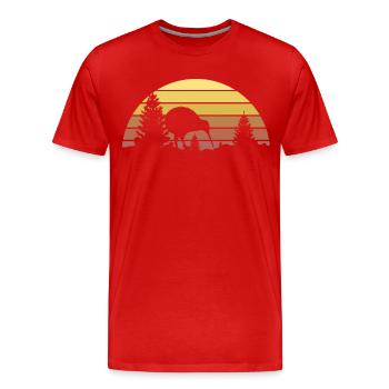 Kiwi Vogel - Männer Premium Bio T-Shirt - Rot - Vorne - Damien (186cm)