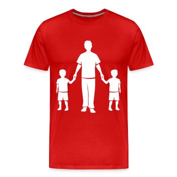 Papa papa - T-shirt bio Premium Homme - rouge - Devant - Damien (186cm)