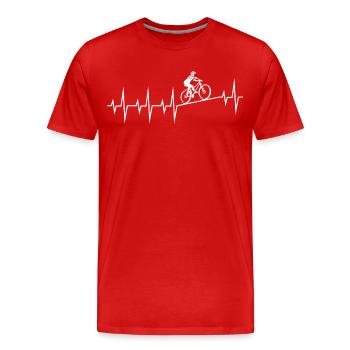 Vélo ECG - T-shirt bio Premium Homme - rouge - Devant - Damien (186cm)