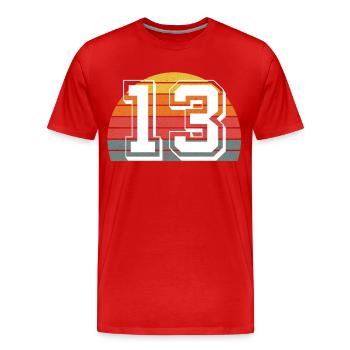 13 - Men's Premium Organic T-Shirt - red - Front - Damien (186cm)