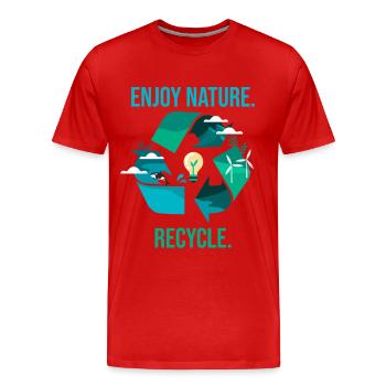 Recyclage Environnement Protection de la nature - T-shirt bio Premium Homme - rouge - Devant - Damien (186cm)