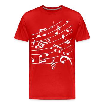 Notes musicales - T-shirt bio Premium Homme - rouge - Devant - Damien (186cm)