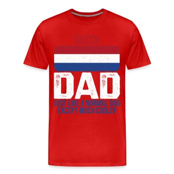 Dutch Dad Netherlands flag design for the - Men's Premium Organic T-Shirt - red - Front - Damien (186cm)