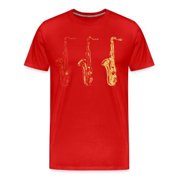 saxophone - T-shirt bio Premium Homme - rouge - Devant - Damien (186cm)