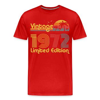 Year of birth gift 1972 - Men's Premium Organic T-Shirt - red - Front - Damien (186cm)