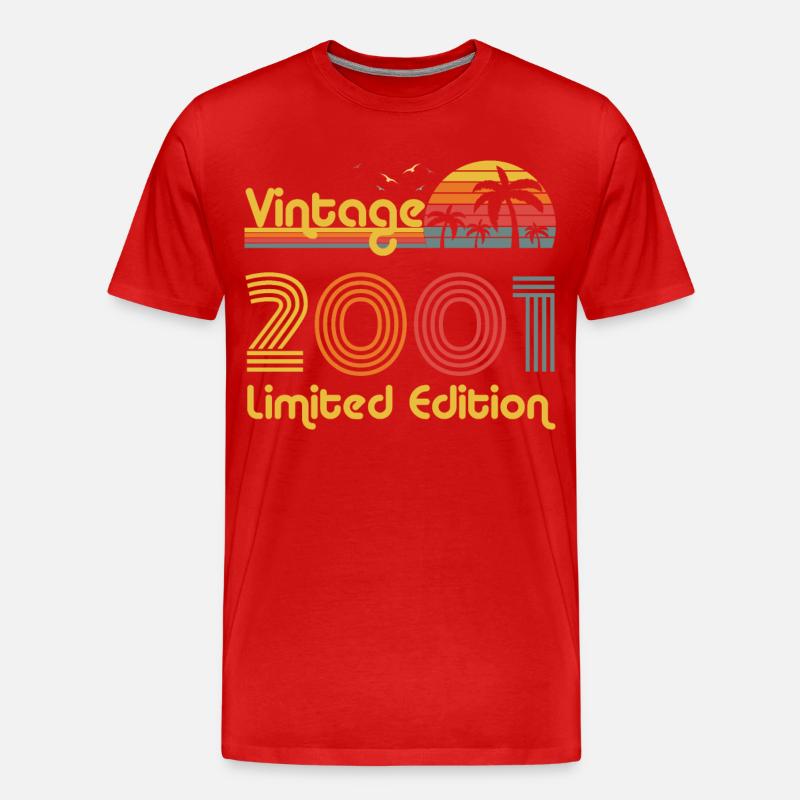 2001 Limited Edition Coole Geschenkidee - Männer Premium Bio T-Shirt - Rot