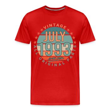 Juli 1993 - Männer Premium Bio T-Shirt - Rot - Vorne - Damien (186cm)