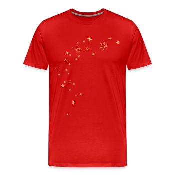 Étoiles - T-shirt bio Premium Homme - rouge - Devant - Damien (186cm)