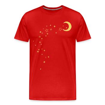 Mond und Sterne - Männer Premium Bio T-Shirt - Rot - Vorne - Damien (186cm)