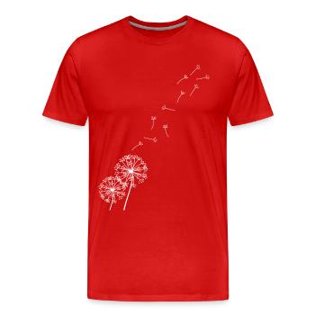 Dandelion puff flower - Men's Premium Organic T-Shirt - red - Front - Damien (186cm)