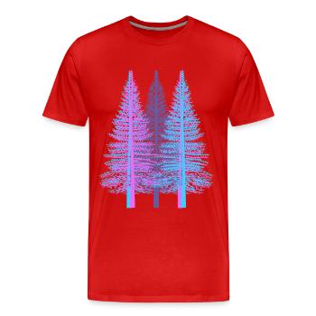 arbres arbre fantaisie épicéa forêt de conifères sapin - T-shirt bio Premium Homme - rouge - Devant - Damien (186cm)