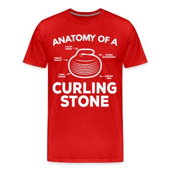 Pierre de curling - T-shirt bio Premium Homme - rouge - Devant - Damien (186cm)