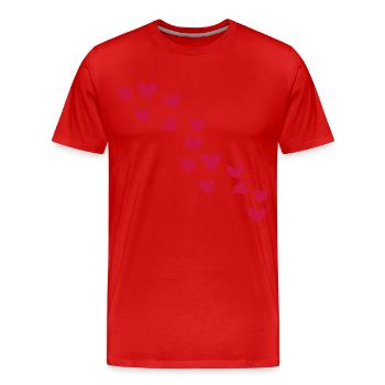 Herzen - Männer Premium Bio T-Shirt - Rot - Vorne - Damien (186cm)