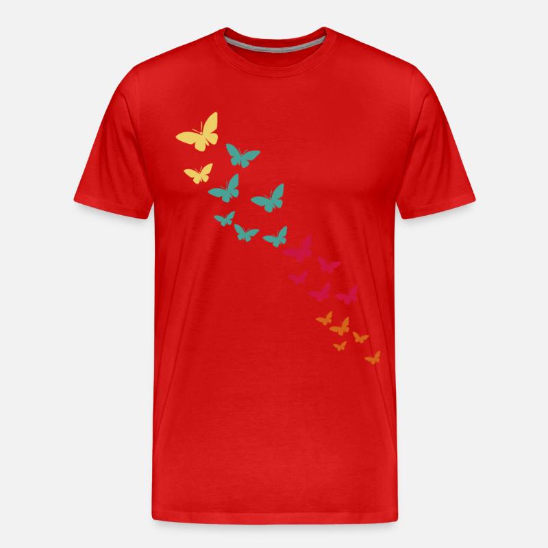 Schmetterling - Männer Premium Bio T-Shirt - Rot