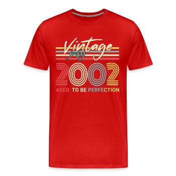 born in July 2002 - Men's Premium Organic T-Shirt - red - Front - Damien (186cm)