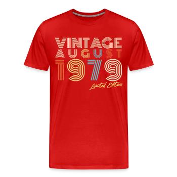 Vintage August 1979 Geschenkidee - Männer Premium Bio T-Shirt - Rot - Vorne - Damien (186cm)