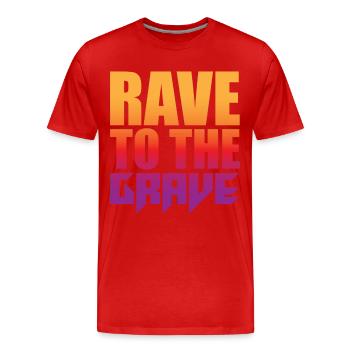 Rave To The Grave - Men's Premium Organic T-Shirt - red - Front - Damien (186cm)