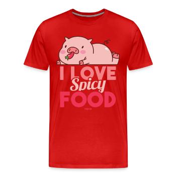 jambon de porc doux - T-shirt bio Premium Homme - rouge - Devant - Damien (186cm)