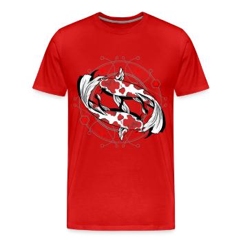 Koi Fisch - Männer Premium Bio T-Shirt - Rot - Vorne - Damien (186cm)