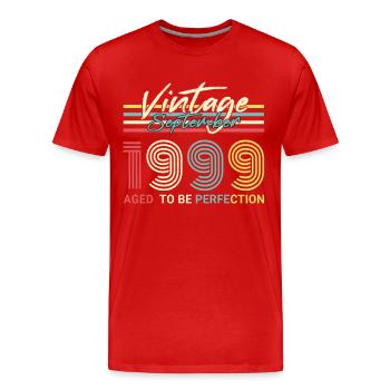 Millésime 1999 September Retro - T-shirt bio Premium Homme - rouge - Devant - Damien (186cm)
