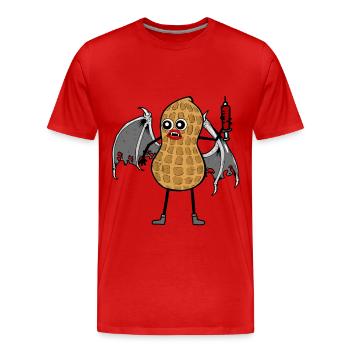Horror Erdnuss Vampir Halloween Blutsauger Spritze - Männer Premium Bio T-Shirt - Rot - Vorne - Damien (186cm)