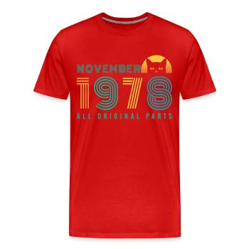 November 1978 Retro Geschenkidee - Männer Premium Bio T-Shirt - Rot - Vorne - Damien (186cm)