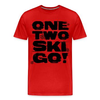 Ski - Männer Premium Bio T-Shirt - Rot - Vorne - Damien (186cm)