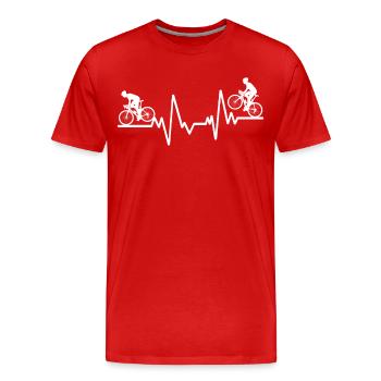 Vélos de route sur la ligne ECG - T-shirt bio Premium Homme - rouge - Devant - Damien (186cm)