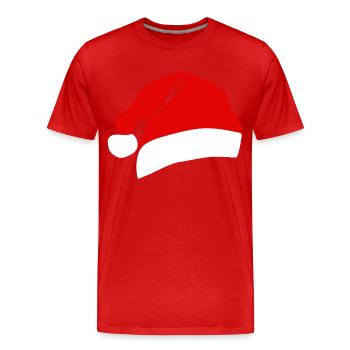 Weihnachtsmütze In Rot - Männer Premium Bio T-Shirt - Rot - Vorne - Damien (186cm)