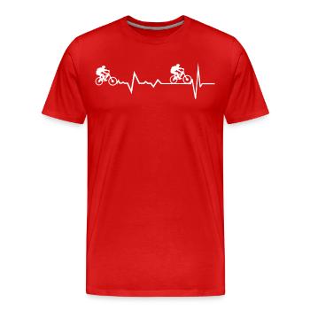 Vélos de route sur la ligne ECG - T-shirt bio Premium Homme - rouge - Devant - Damien (186cm)