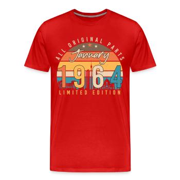 1964 Im Januar Limitiert Retro - Männer Premium Bio T-Shirt - Rot - Vorne - Damien (186cm)