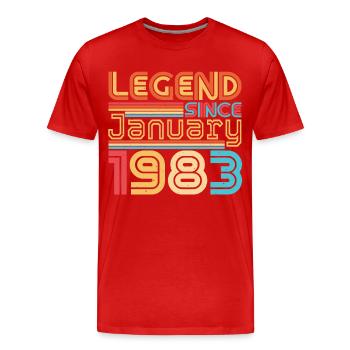 Born 1983 January Vintage - Men's Premium Organic T-Shirt - red - Front - Damien (186cm)
