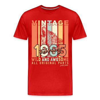 1965 Februar Original Vintage - Männer Premium Bio T-Shirt - Rot - Vorne - Damien (186cm)