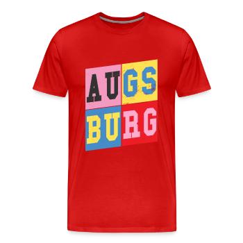 Augsburg Allemagne City Font Retro Home - T-shirt bio Premium Homme - rouge - Devant - Damien (186cm)