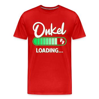 Werdender Onkel Loading Schwangerschaft verkünden - Männer Premium Bio T-Shirt - Rot - Vorne - Damien (186cm)