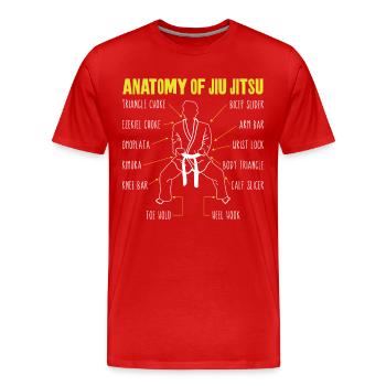 Jiu Jitsu Anatomie Anatomie Du Jiu - T-shirt bio Premium Homme - rouge - Devant - Damien (186cm)
