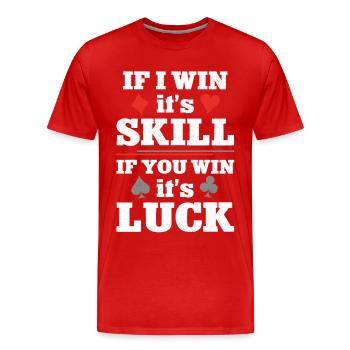 Cartes de poker vintage si je gagne c’est - T-shirt bio Premium Homme - rouge - Devant - Damien (186cm)