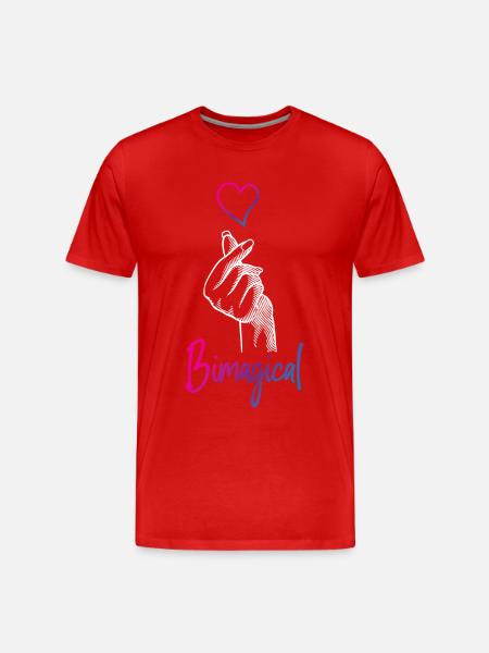 Bisexual Bi Pride Flag Pun - Men's Premium Organic T-Shirt - red