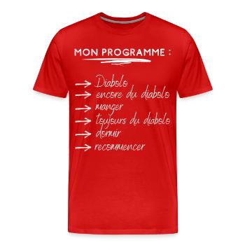 Cadeau humour diabolo cirque passion drôle - T-shirt bio Premium Homme - rouge - Devant - Damien (186cm)