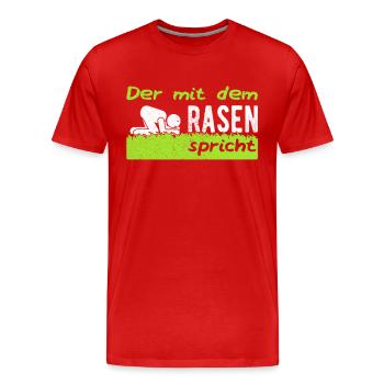 Gärtner Garten Hobbygärtner Rasen Rasenmähen - Männer Premium Bio T-Shirt - Rot - Vorne - Damien (186cm)