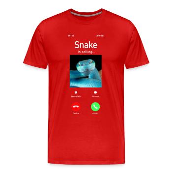 Serpent Serpent Téléphone Affichage Serpent - T-shirt bio Premium Homme - rouge - Devant - Damien (186cm)