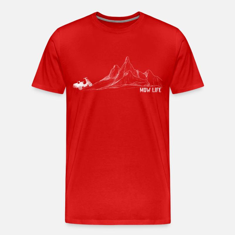 Lawn Mower Mowing Dad Father - Männer Premium Bio T-Shirt - Rot