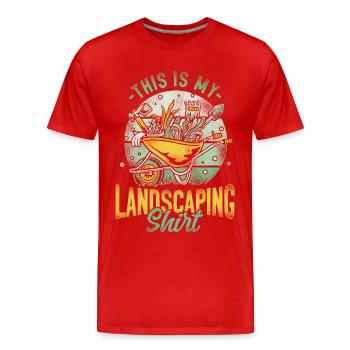 Landscaper Landscaping Landscape - Men's Premium Organic T-Shirt - red - Front - Damien (186cm)