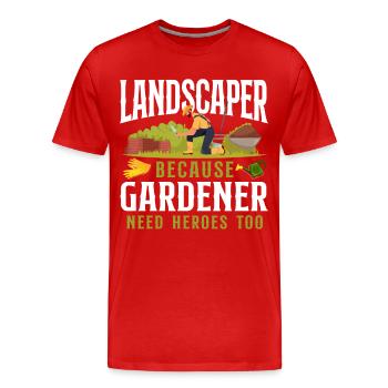 Landscaper Landscaping Landscape - Men's Premium Organic T-Shirt - red - Front - Damien (186cm)