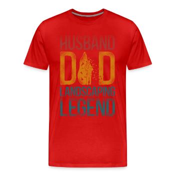 Paysagiste Aménagement Paysager - T-shirt bio Premium Homme - rouge - Devant - Damien (186cm)