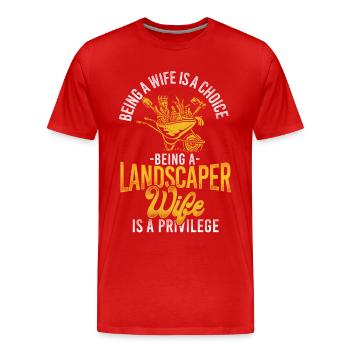 Paysagiste Aménagement Paysager - T-shirt bio Premium Homme - rouge - Devant - Damien (186cm)