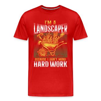 Landscaper Landscaping Landscape - Men's Premium Organic T-Shirt - red - Front - Damien (186cm)