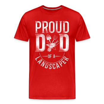 Landscaper Landscaping Landscape - Men's Premium Organic T-Shirt - red - Front - Damien (186cm)