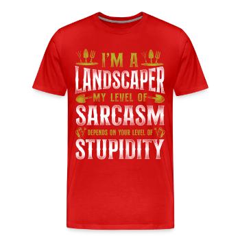 Landscaper Landscaping Landscape - Men's Premium Organic T-Shirt - red - Front - Damien (186cm)